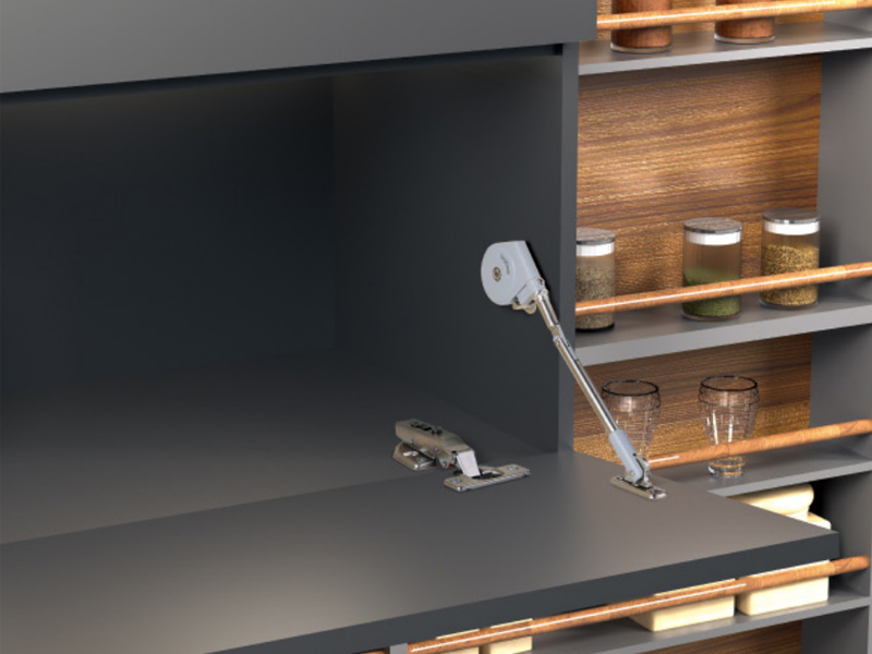 阻尼下翻折叠支撑