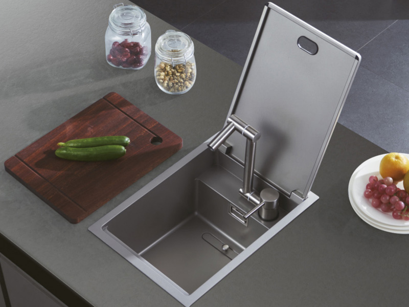 304不锈钢带盖单槽